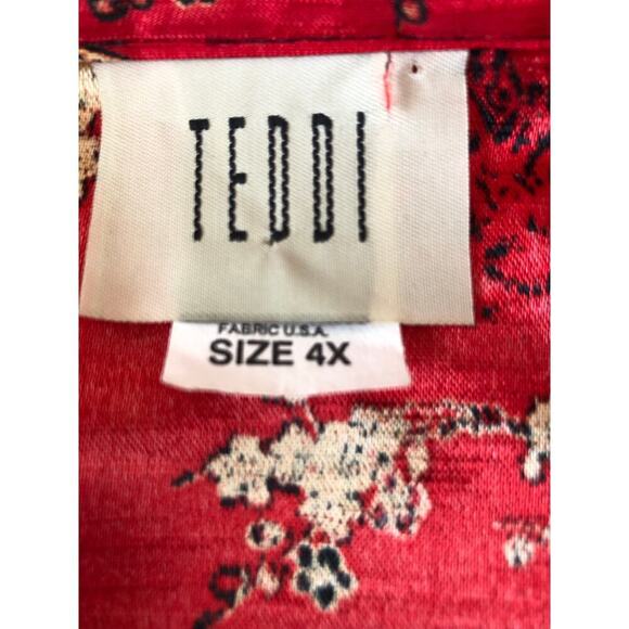 Vintage Teddi Of California Blouse Tunic Long-sleeve Asian Chinese Inspired 4X - Picture 3 of 14